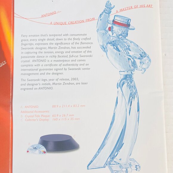 VTG Swarovski Crystal "Antonio" Magic of Dance Figurine (2003) w/ Original Box - Picture 16 of 16